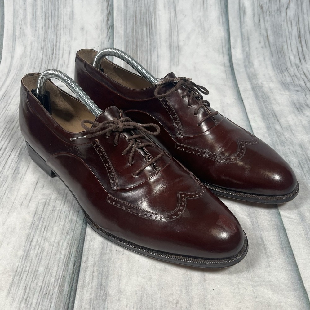 Bally Italy Marcel Leather Derby Lace Up Dress Oxford Burgundy Men Shoe US 11.5D